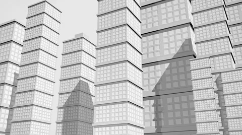 Generic 3D Skyscrapers Stock Footage 54587507