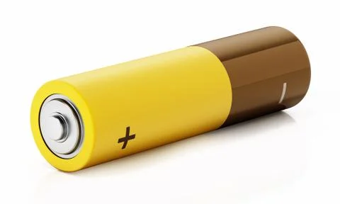 Generic AA battery isolated on white background. 3D illustration Stock Illustration