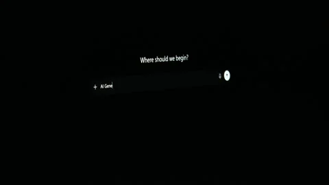 Generic AI chat interface displaying user prompt on computer monitor Stock Footage 341402702
