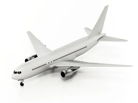 Generic airplane isolated on white background. 3D illustration Stock Illustration