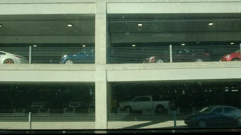 Generic airport parking seen from elevator going down Video stock 109587942