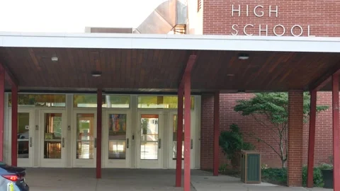 Generic American High School Establishing Shot Stock Footage 139518660