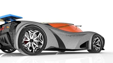 Generic and futuristic model of car Stock Footage
