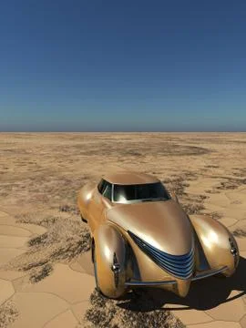 Generic and futuristic model of car 3d rendering 库存插图