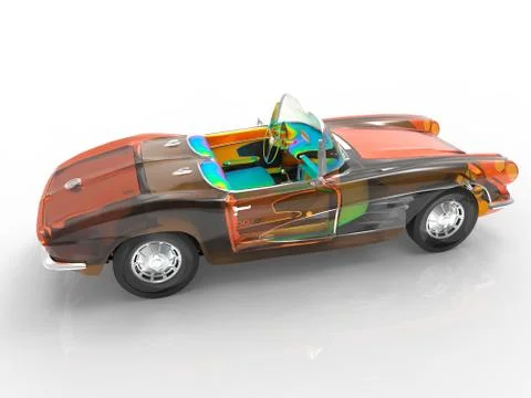 Generic and futuristic model of car 3d rendering 库存插图