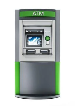 Generic ATM or Automated Teller Machine. 3D illustration 스톡 일러스트