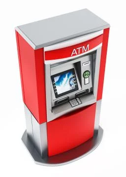Generic ATM or Automated Teller Machine. 3D illustration Illustrazione stock