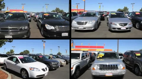 Generic Auto Dealers Multiscreen Stock Footage 1095368