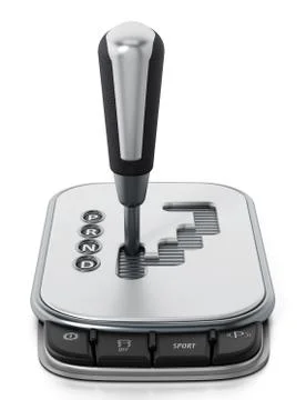 Generic automatic gearbox isolated on white background. 3D illustration Stock Illustration