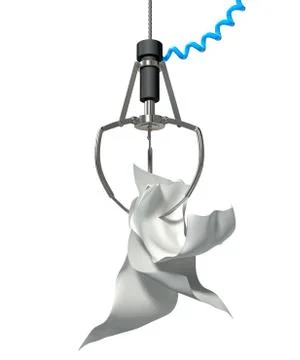 Generic banknotes in a robotic claw Stock Illustration