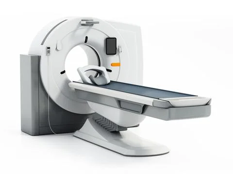 Generic, brandless MRI scanner isolated on white background. 3D illustration Stock Illustration