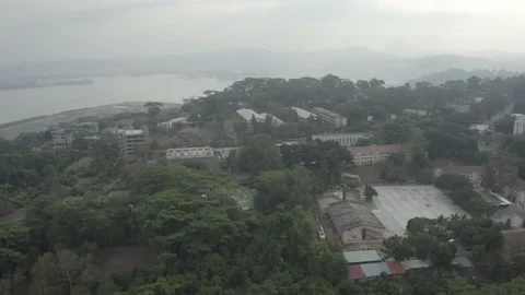 Generic Buildings and Structures on a Mountain. Aerial Video 1. Shot in 4K Stock Footage 132591129