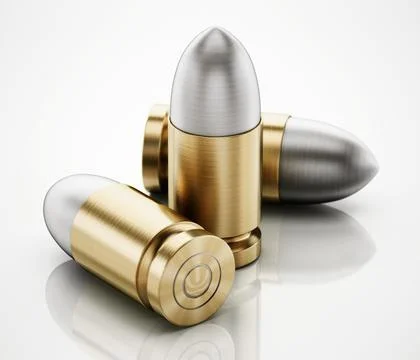 Generic bullets isolated on white background. 3D illustration Stock Illustration