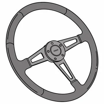 Generic Car Steering Wheel Isolated on White Background, Modern Concept Stock Illustration