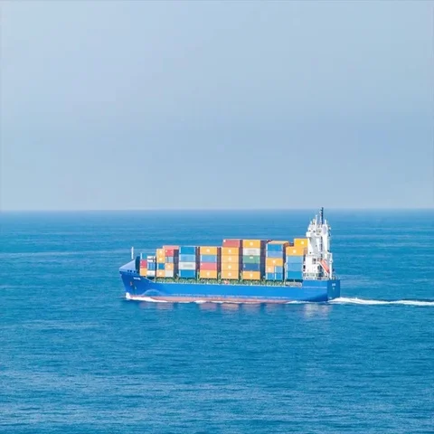 Generic Cargo Ship with Containers at Sea Video stock 69555310