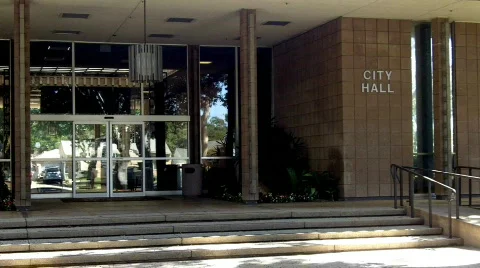 Generic City Hall Entrance 2 Stock Footage