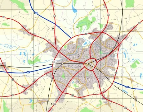 Generic city map Illustrazione stock