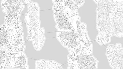 Generic city map with signs of streets, roads, river and house. Abstract Stock Illustration