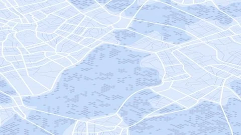 Generic city map with signs of streets, roads and river. Abstract navigation Stock Illustration