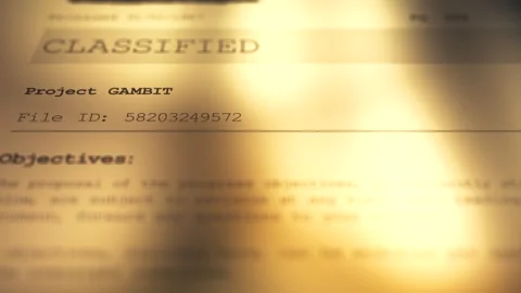 Generic Classified Document - Project GAMBIT 1 Stock-Footage 342572989