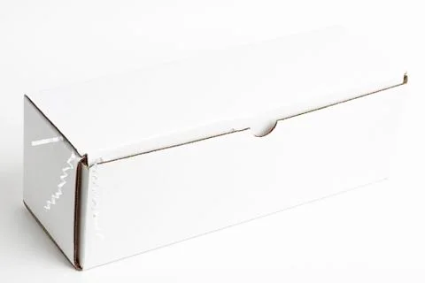 Generic Closed White Packaging Box Stock Photos