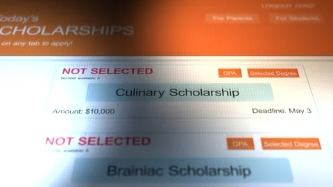 Generic College Scholarship Application Website - Not Selected Stock Footage 321832170