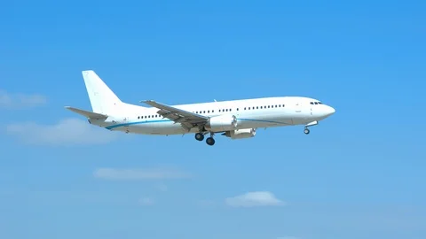 Generic Commercial Jet Airliner Landing at Airport Stock Footage 102484043