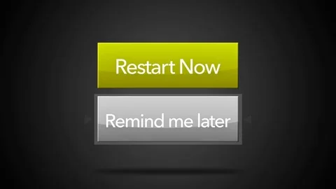 Generic Computer Restart Menu - Remind me Later highlighted - Looping Stock Footage 71159071