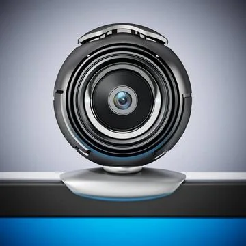 Generic computer webcam on laptop computer. 3D illustration Generic comput... 写真素材