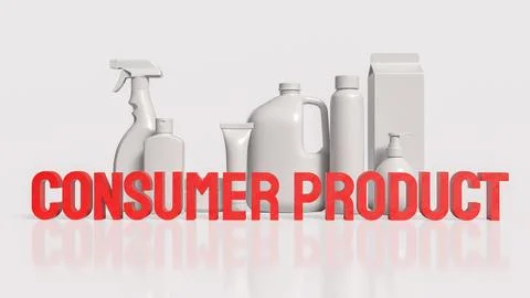 Generic Consumer Product Packaging Display Inside Modern Retail Store 3d re.. Stock Illustration