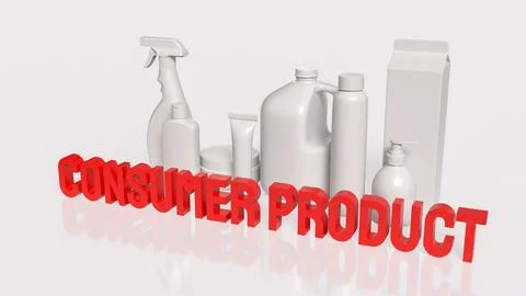 Generic Consumer Product Packaging Display Inside Modern Retail Store 3d re.. Stock Illustration