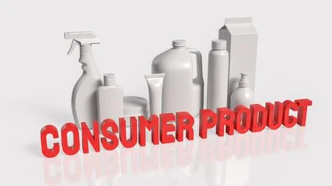 Generic Consumer Product Packaging Display Inside Modern Retail Store 3d re.. Stock Illustration