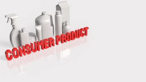 Generic Consumer Product Packaging Display Inside Modern Retail Store 3d re.. Stock Illustration