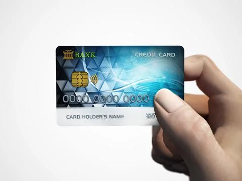 Generic credit card in hand. 3D illustration Stock Illustration