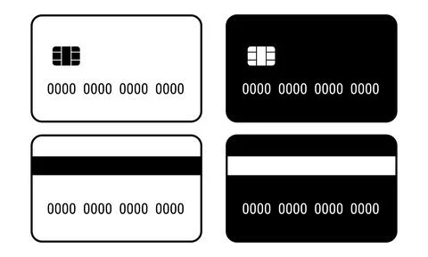 Generic credit card vector icon set isolated on white Stock Illustration