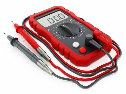 Generic digital multimeter isolated on white background. 3D illustration Stockillustratie