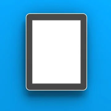 Generic digital tablet against blue background, 3d render Stock Illustration
