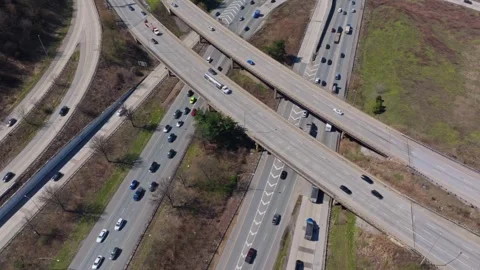 Generic Drone Shot of Traffic Interchange City Urban Vidéo 270817291