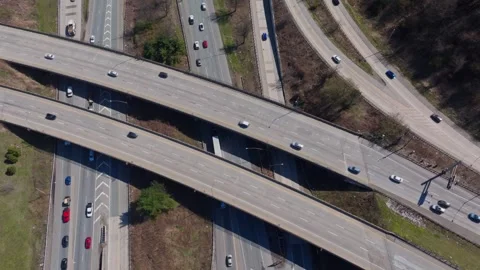 Generic Drone Shot of Traffic Interchange City Urban 库存影片 270817351