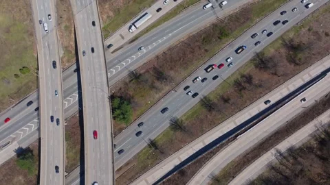Generic Drone Shot of Traffic Interchange City Urban Vidéo 270817355