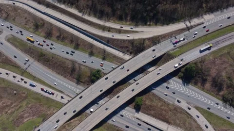 Generic Drone Shot of Traffic Interchange City Urban Stock-Footage 270817412