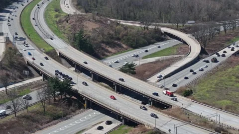 Generic Drone Shot of Traffic Interchange City Urban Vidéo 270817422