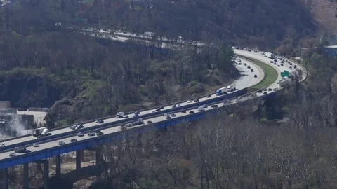 Generic Drone Shot of Traffic Interchange City Urban Stock-Footage 270817435