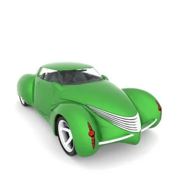 Generic ecological model of car 3d rendering Illustrazione stock