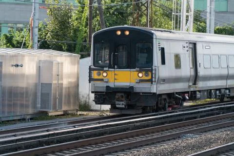 Generic electric commuter train Stock Photos