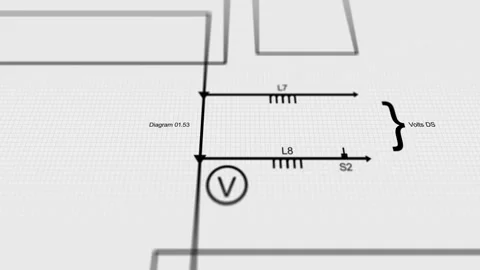 An Generic Electric Diagram for a Circuit for Electrical Code V2 Stock Footage 345511601