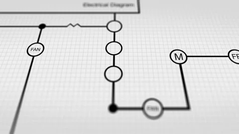 An Generic Electric Diagram for a Circuit for Electrical Code V3 Stock Footage 345541818