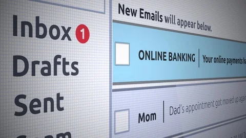 Generic Email New Inbox Message - Online banking confirmation payment Stock Footage 86776585