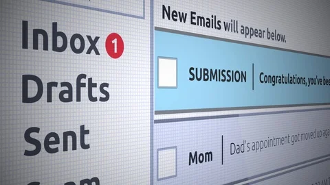 Generic Email New Inbox Message - College Acceptance Letter in email Video stock 86776675