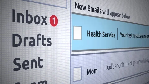 Generic Email New Inbox Message - Sexual health and wellness email test results  Stock Footage 86832954